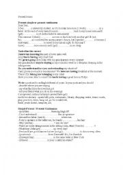 English Worksheet: revision  of verb tenses