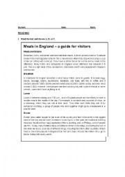 English Worksheet: Reading activity 