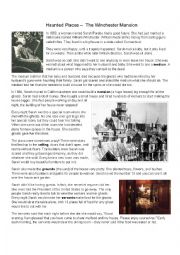 English Worksheet: Haunted Places - Winchester Mansion