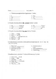 English Worksheet: Short test
