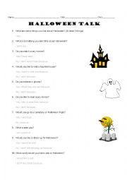 English Worksheet: Halloween Talk