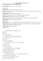 English Worksheet: Immigration & Customs