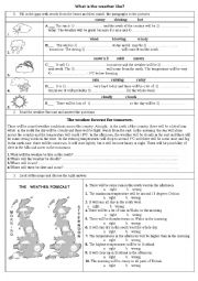 English Worksheet: The weather forecast