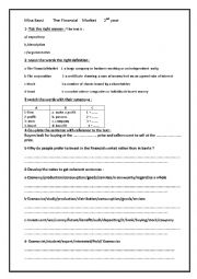 English Worksheet: The Financial Market