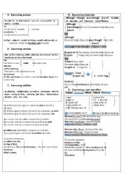 English Worksheet: Linking words / devices  
