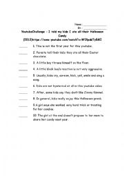 English Worksheet: I Told my kids I ate all their Halloween Candy
