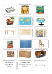 English Worksheet: Things in the library