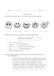English Worksheet: EMOTIONS & MOODS