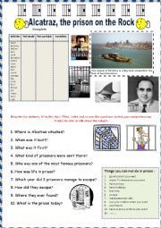 English Worksheet: Listening - Alcatraz the prison on the rock. + key + tape script