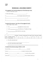 English Worksheet: Grammar Review Worksheet