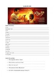 Karate Kid movie worksheet