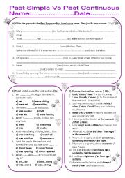 Past Simple Vs Past Continuous TEST