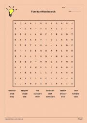 Find the words - FURNITURE
