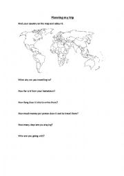 English Worksheet: My trip