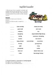 English Worksheet: Compatible Roommates