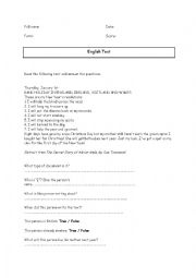 English Worksheet: Adrian Moles new years resolutions