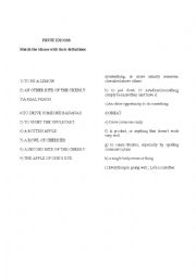 English Worksheet: Fruit Idioms (matching)