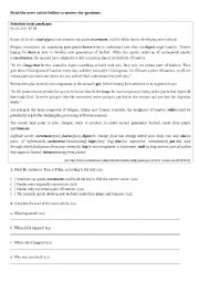 English Worksheet: News Article - Reading Coprehension