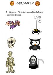 Halloween vocabulary