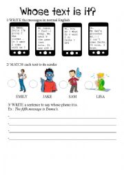 English Worksheet: Whose text is it?