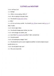 English Worksheet: Clothes. A Small Dialogue