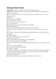 English Worksheet: Hotel dialogues