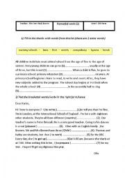 English Worksheet: remedial work