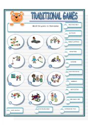 English Worksheet: TRADITIONAL GAMES