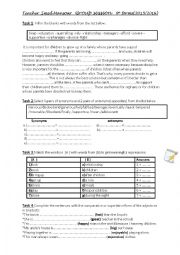 English Worksheet: group section activities