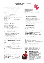 English Worksheet: Thinking Out Loud - Ed Sheeran