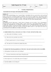 English Worksheet: diagnostic tests - level 4