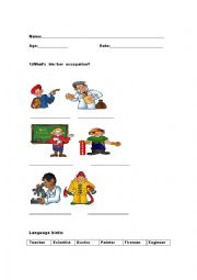 English Worksheet: Ocuppations