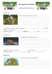 English Worksheet: The animals save the planet