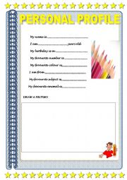 English Worksheet: Personal profile