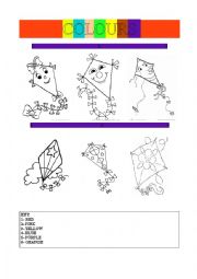 English Worksheet: Colour the kite