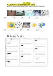 English Worksheet: Weather