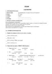 English Worksheet: QUIZ VERB TO BE