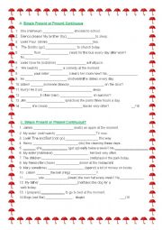English Worksheet: Present Simple vs Present Continuous 