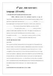 English Worksheet: mid term test