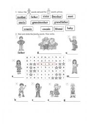 English Worksheet: My family