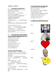 English Worksheet: Song worksheet: Kate Ryan - Madness