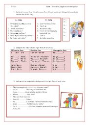English Worksheet: verb to be (simple present)