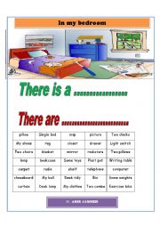 English Worksheet: in my bedroom....