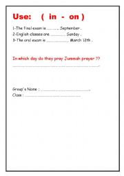 English Worksheet: exercise
