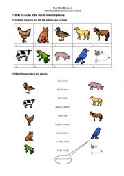 English Worksheet: ANIMAL SOUNDS