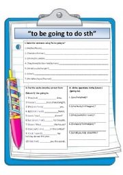 English Worksheet: To be going to excersises
