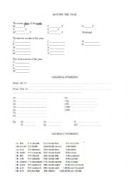 English Worksheet: months, days, seasons