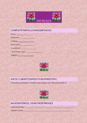 English Worksheet: Six exercises 