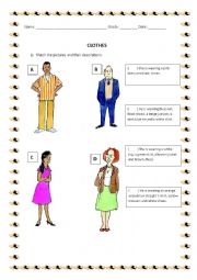 English Worksheet: Clothes