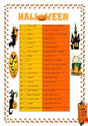 English Worksheet: Halloween Vocabulary